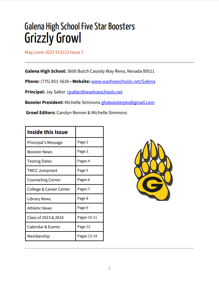 Grizzly Growl – May/June 2023 SY2223 Issue 7: