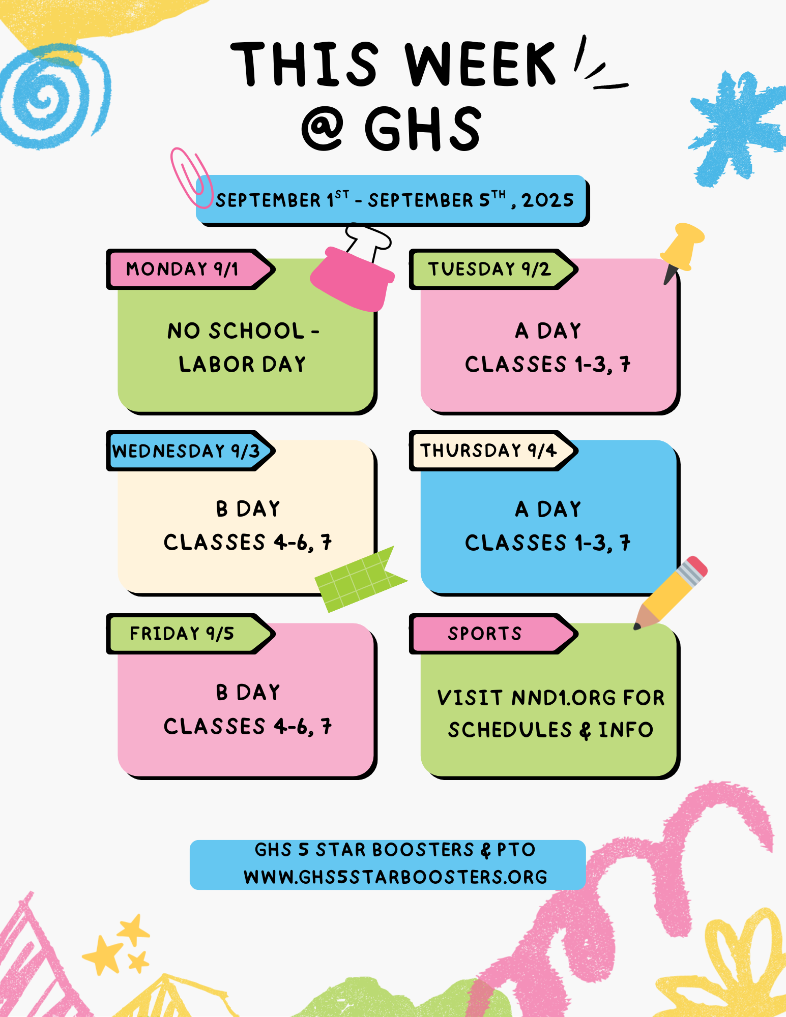 This Week @ Galena High School 9/1/25